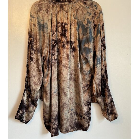 XCVI Women’s Ayro Wash Tunic Top Size L Marble Long Sleeve Boho Grunge Earthy - Picture 13 of 14